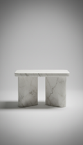 Marble End Table With Sculptural Base