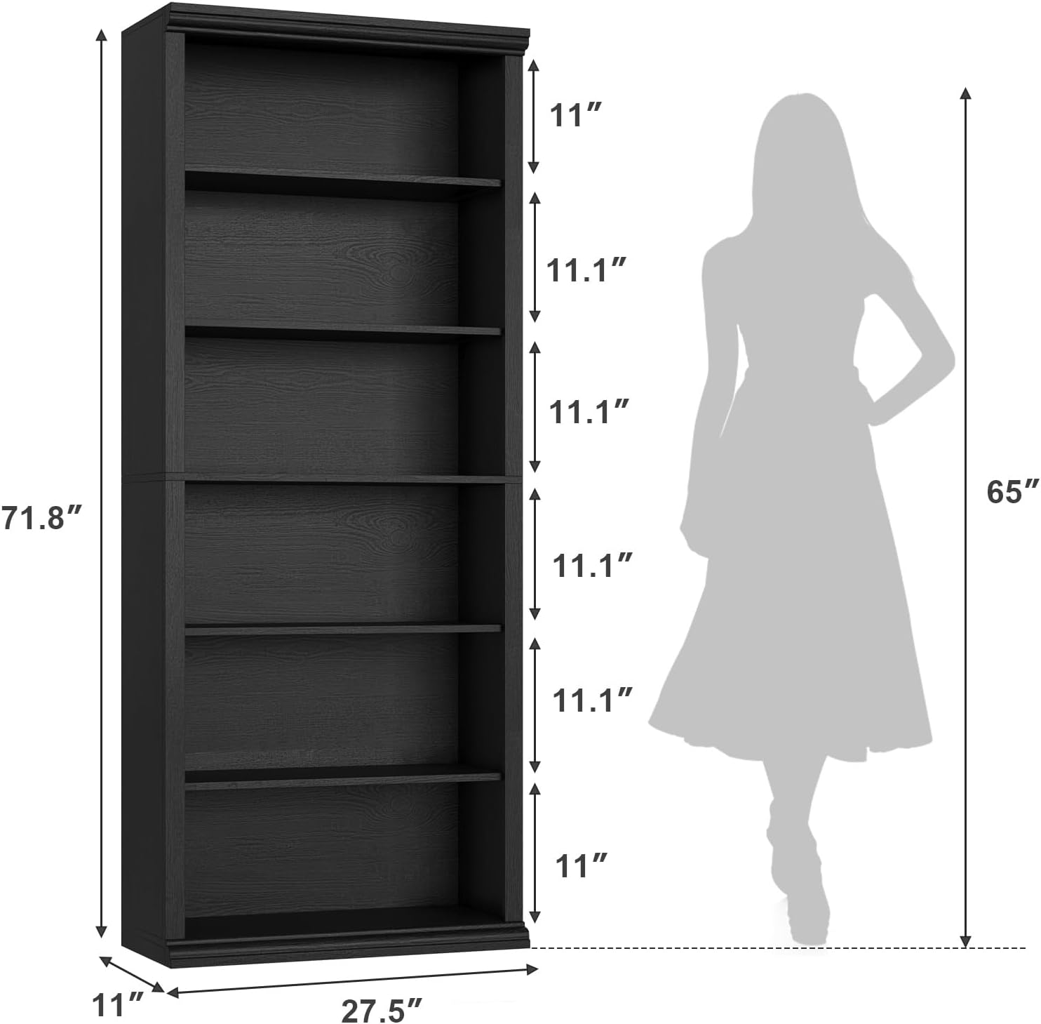 Rresyet 6-Tier Tall Bookshelf