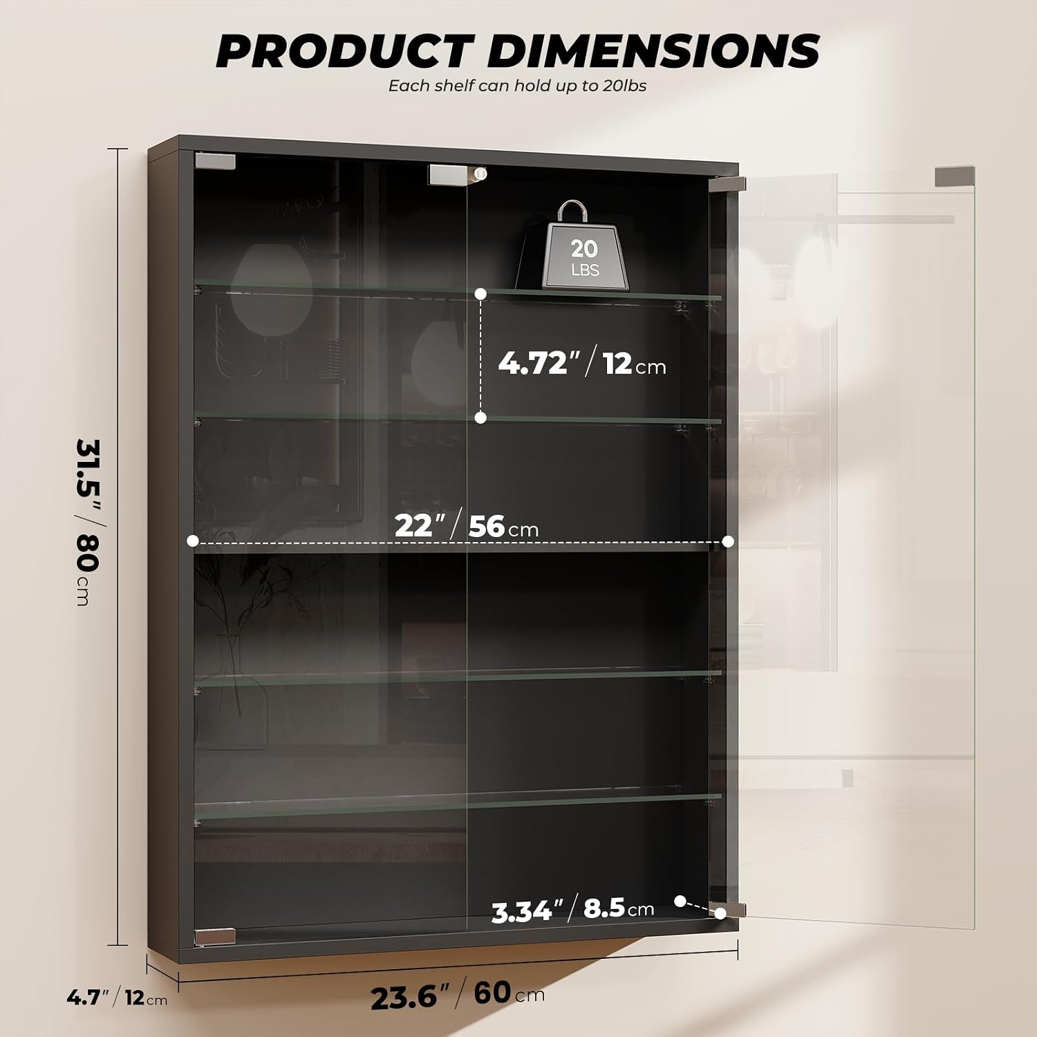 6-Tier Glass Display Case