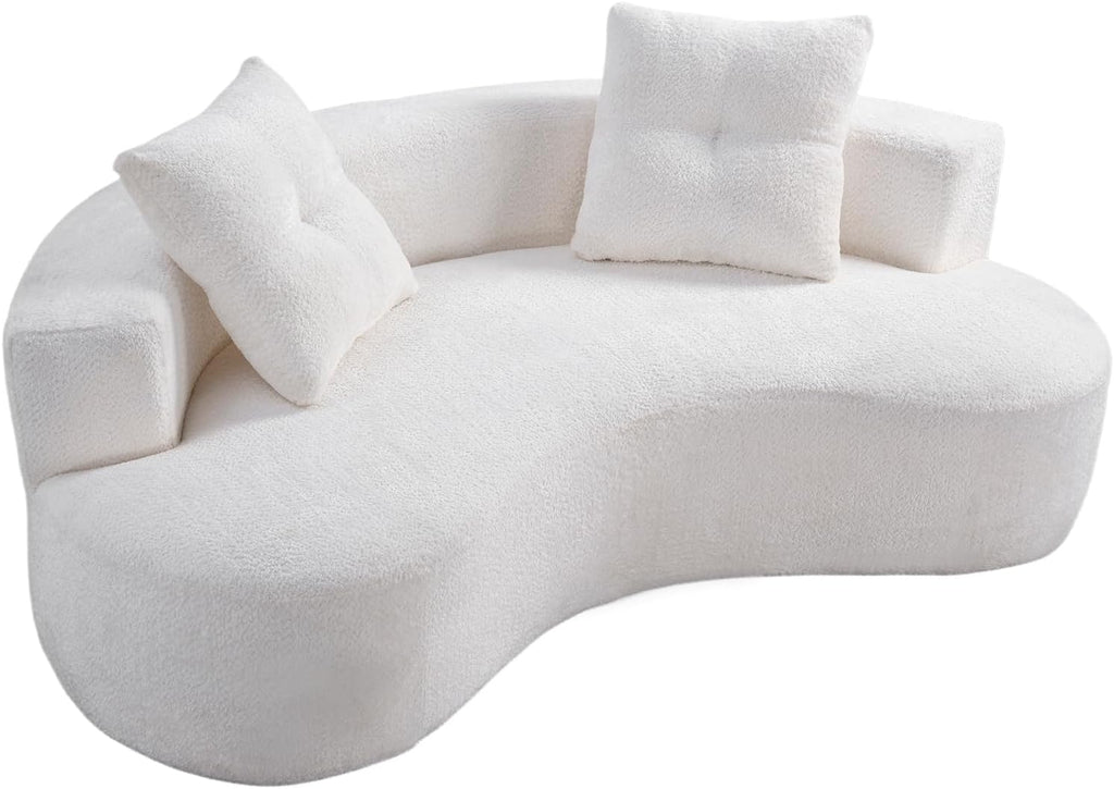 Boucle Curved 3-Seater Boneless Sofa