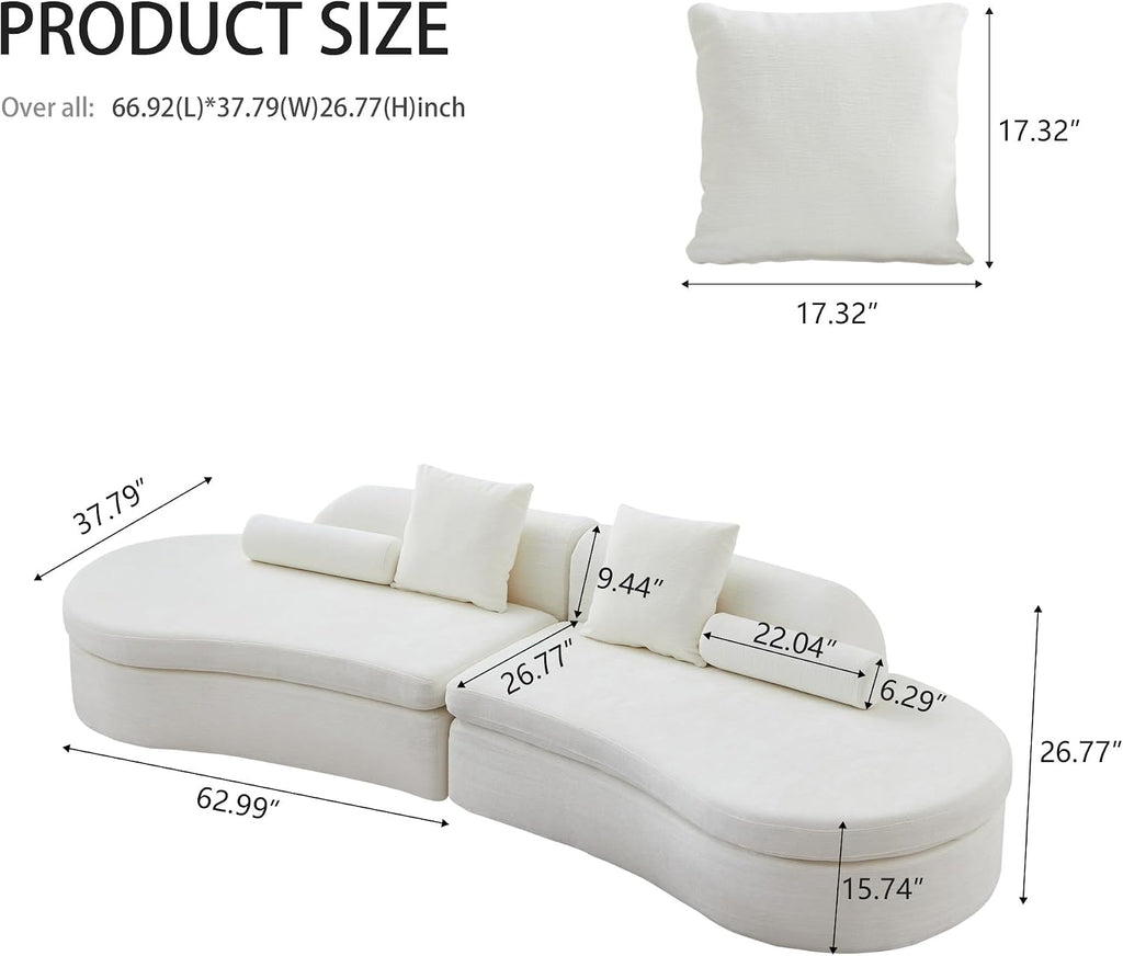 Curved Modular Chenille Sectional Sofa