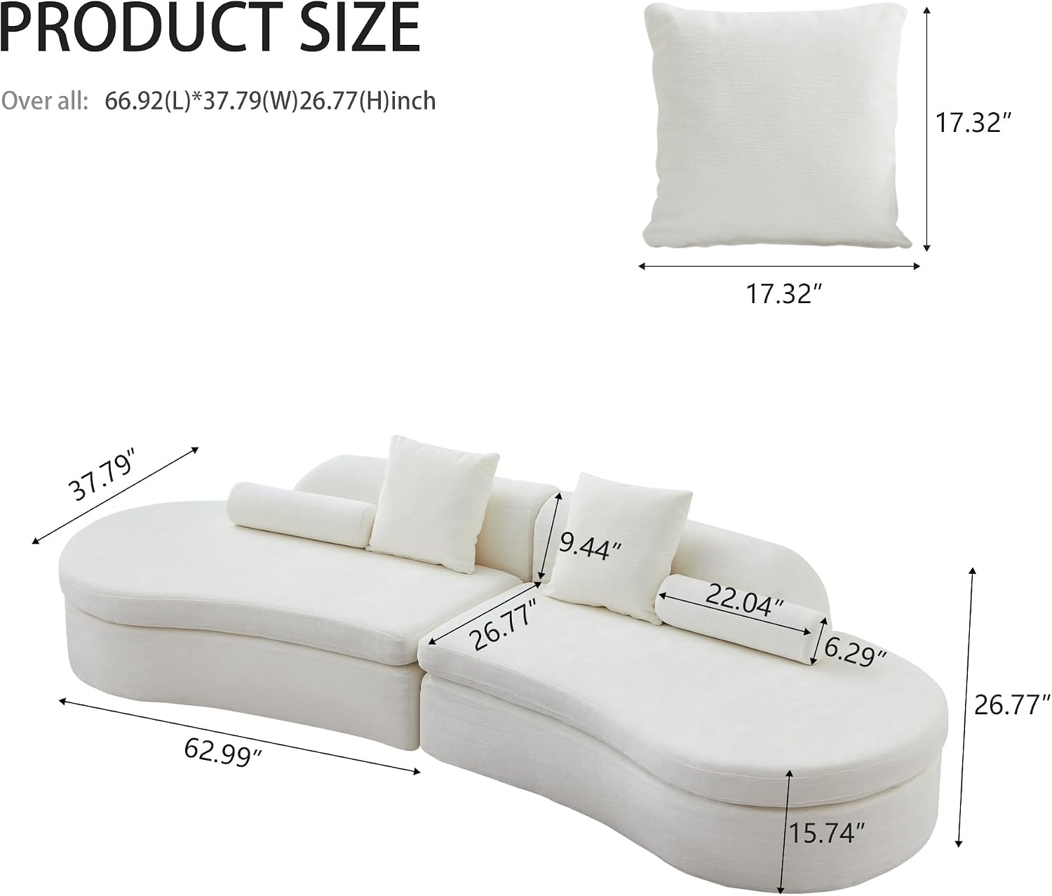 Curved Modular Chenille Sectional Sofa