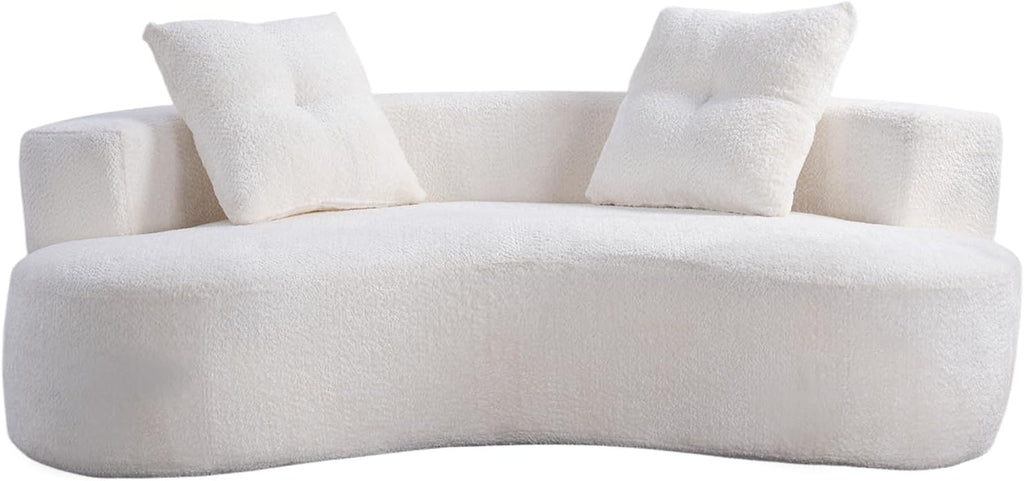 Boucle Curved 3-Seater Boneless Sofa