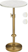 White Marble Brass Martini Side Table