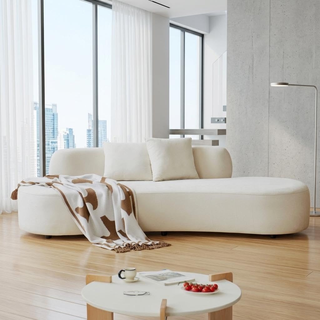 Velvet Half Moon Curved Sofa