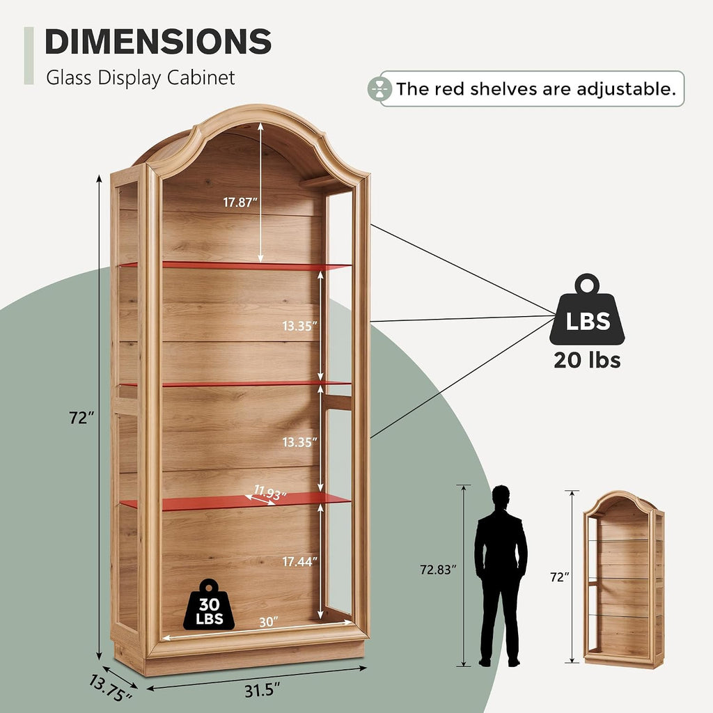 Arched Glass Display Cabinet