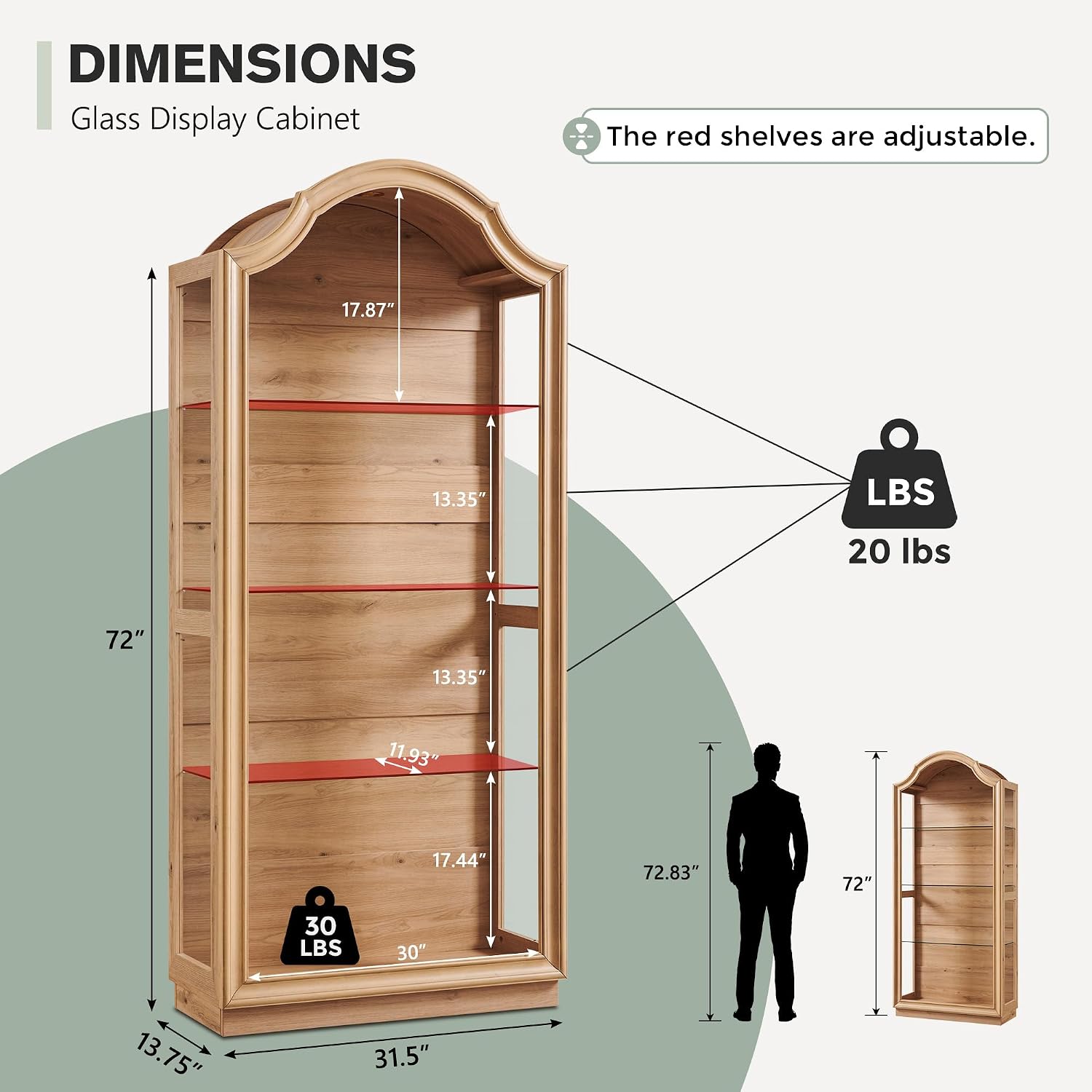 Arched Glass Display Cabinet