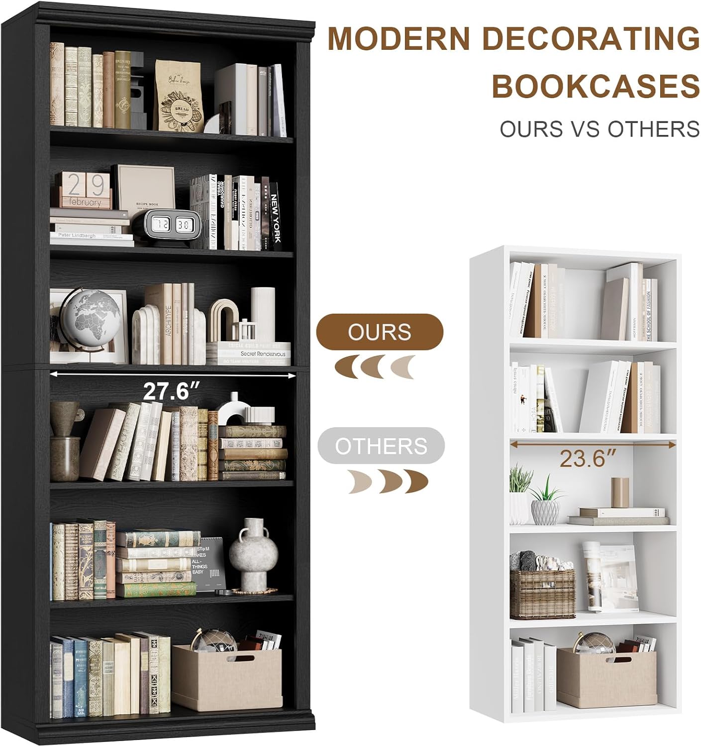 Rresyet 6-Tier Tall Bookshelf