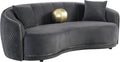 Coaster Brookside Velvet Curved Sofa Gold Trim