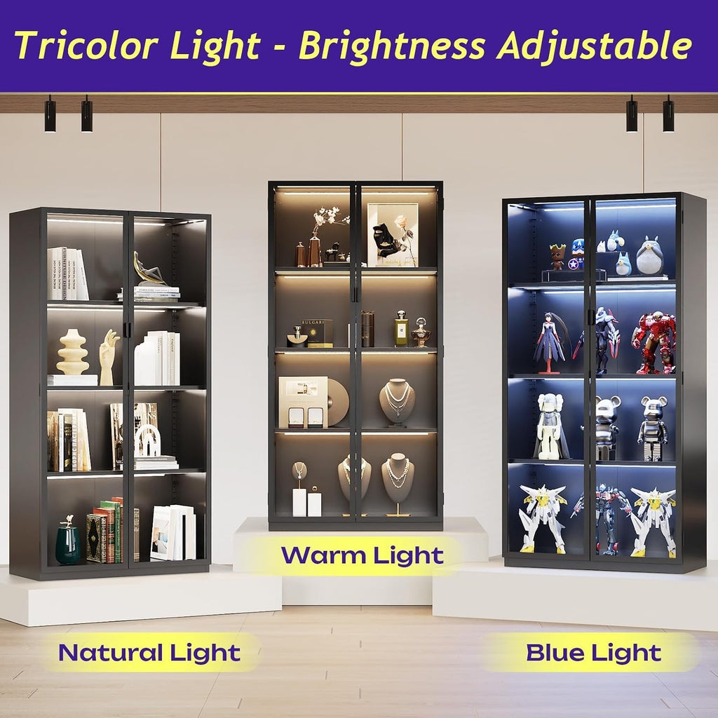 4-Tier Glass Display Cabinet
