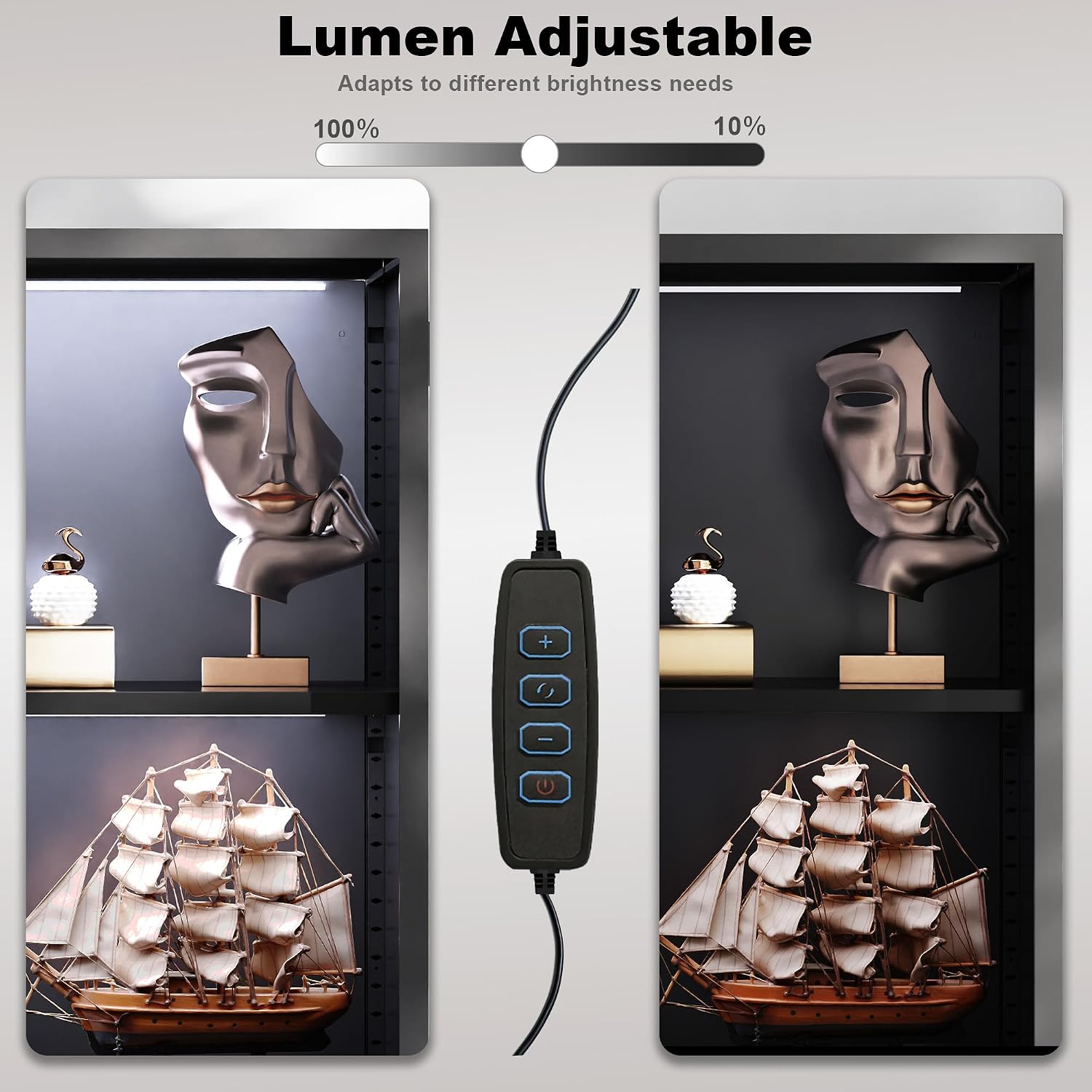 Kelueo Tall Glass Display Cabinet