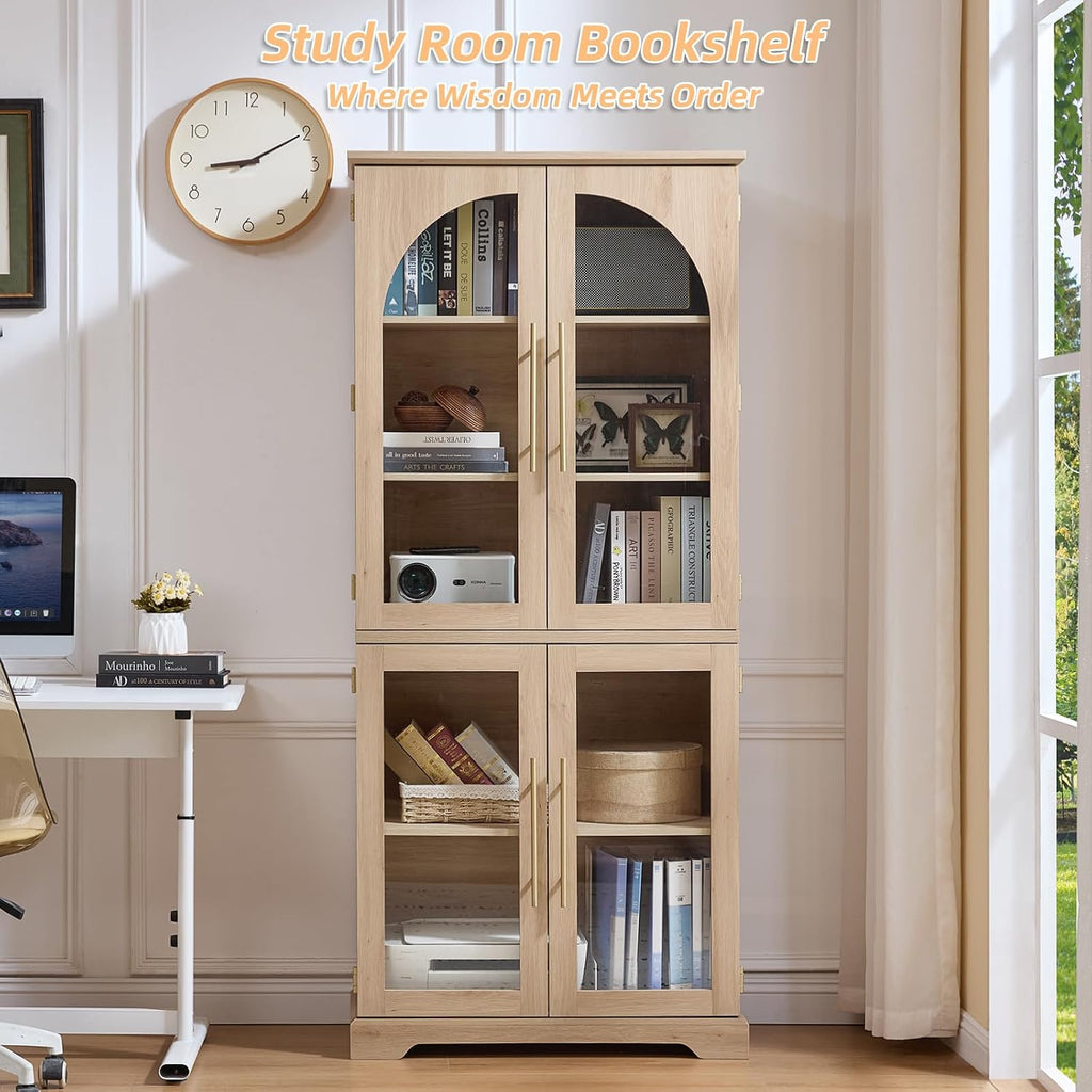 Joaxswe Curved Glass Bookshelf