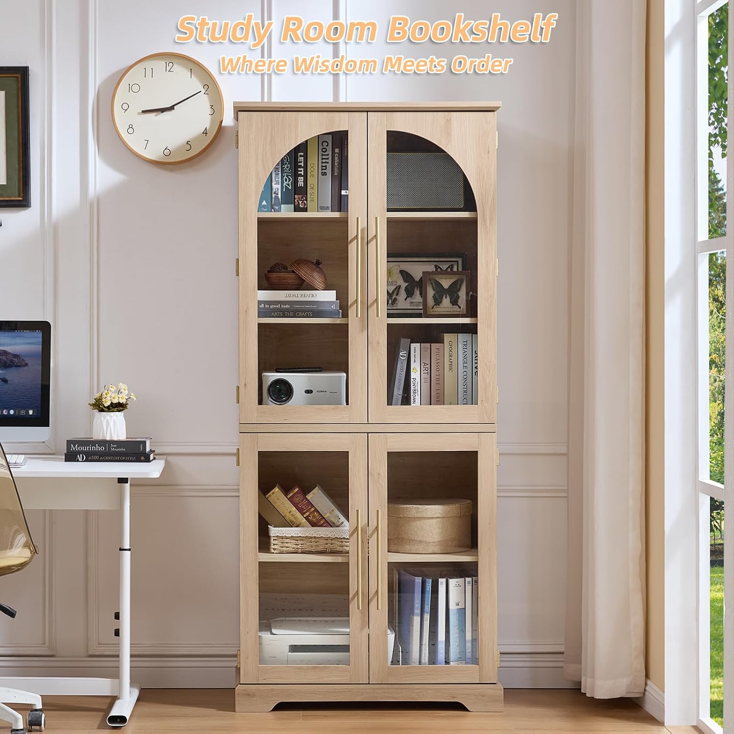 Joaxswe Curved Glass Bookshelf