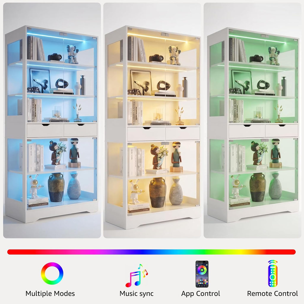 5-Tier Glass Display Cabinet