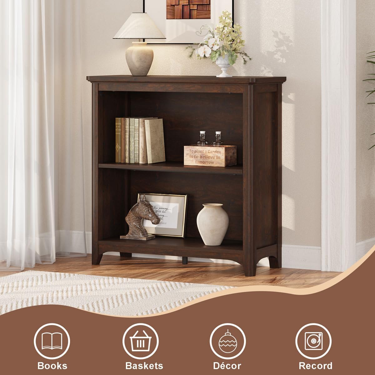Compact Wooden Bookshelf