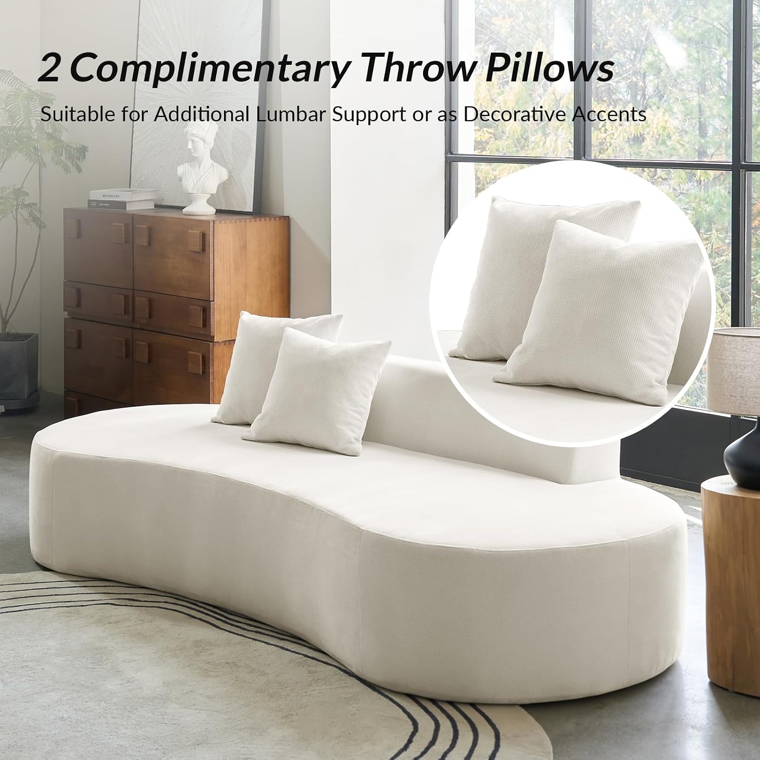 3 Seater Half Moon Boneless Sofa