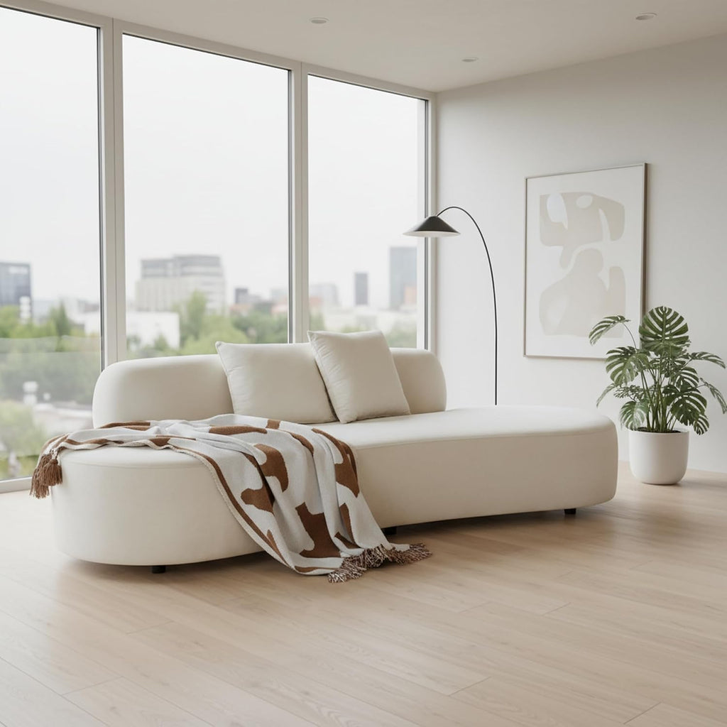 Velvet Half Moon Curved Sofa