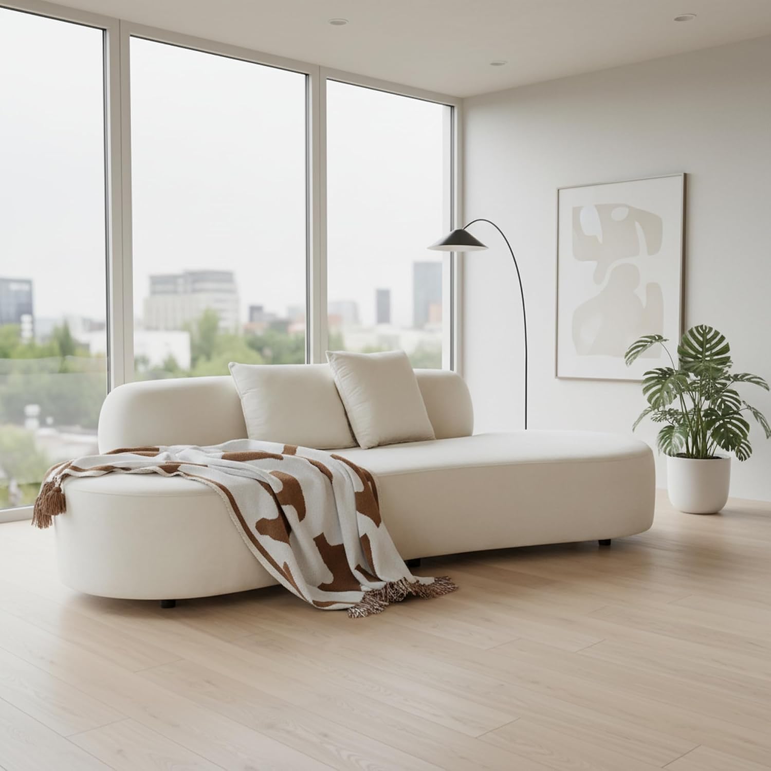 Velvet Half Moon Curved Sofa