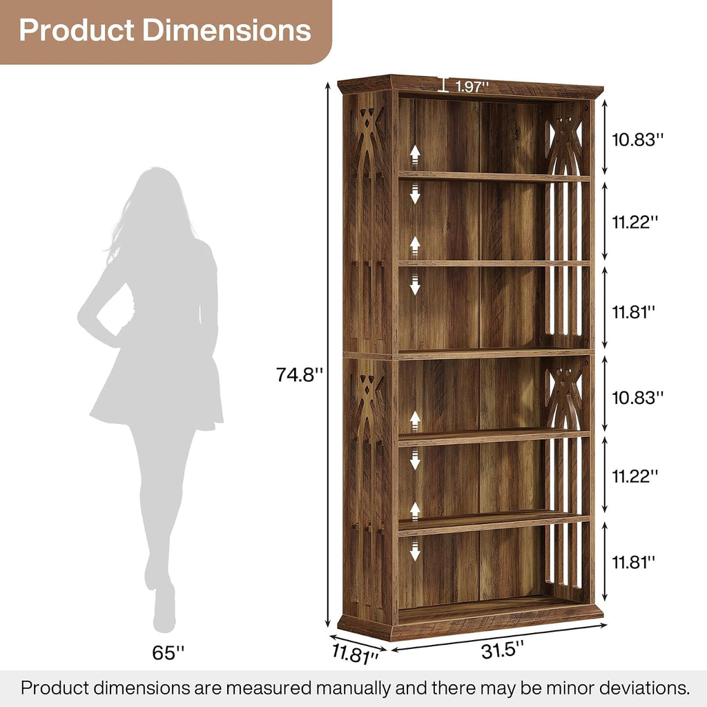Tribesigns 6-Tier Tall Wood Bookshelf