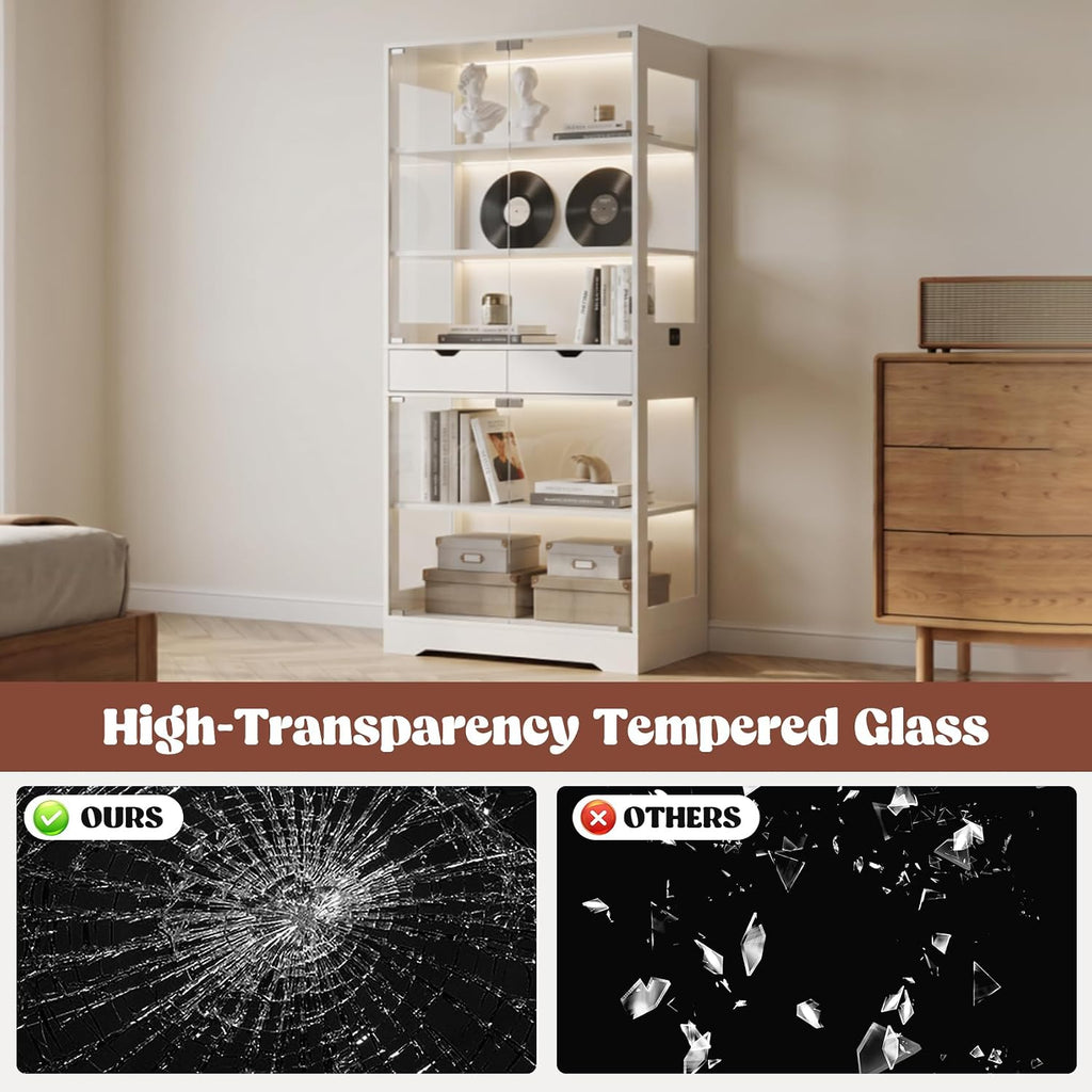 5-Tier Glass Display Cabinet