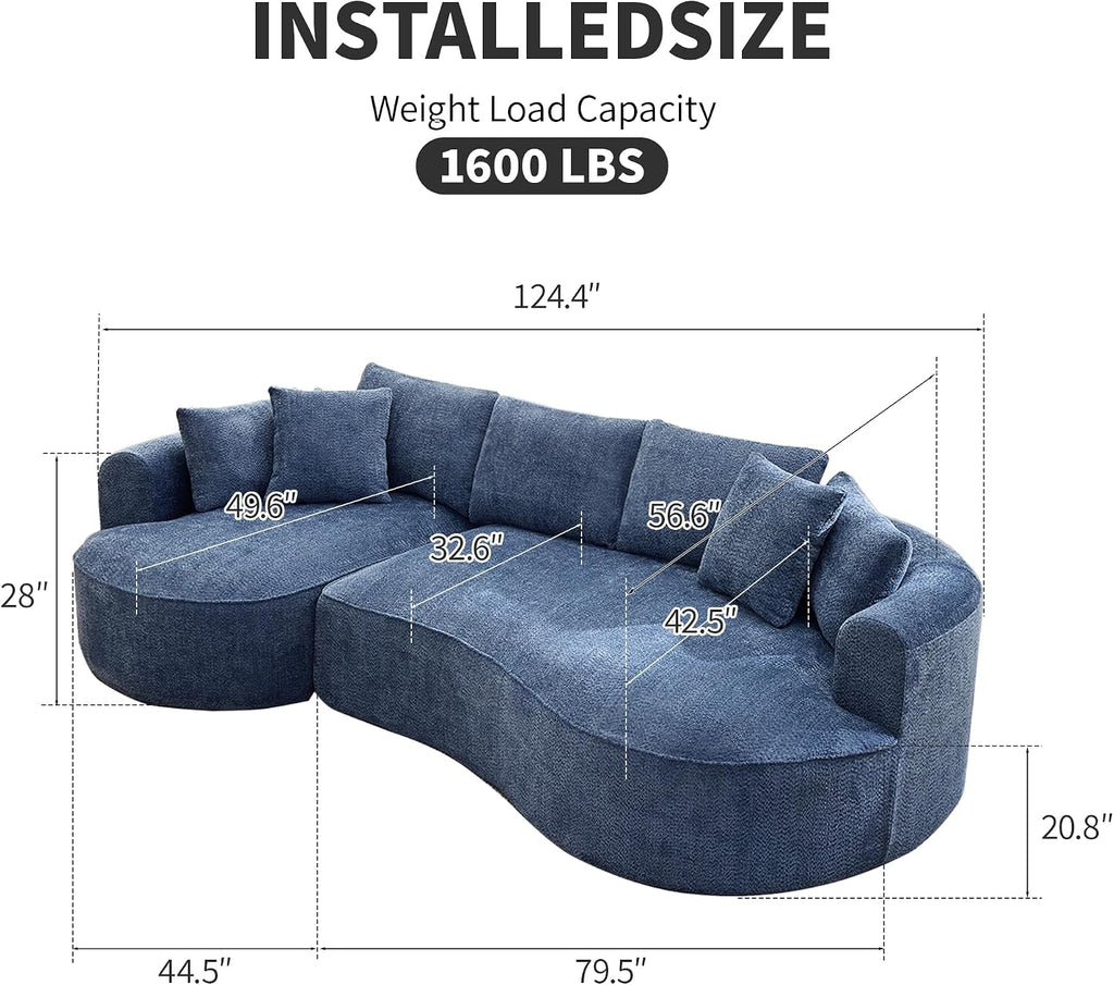 L-Shape Curved Boneless Sofa