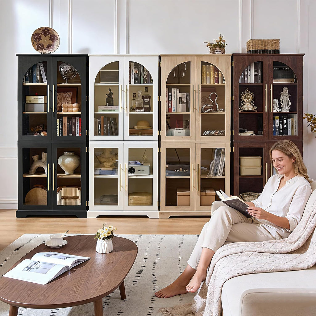 Joaxswe Curved Glass Bookshelf
