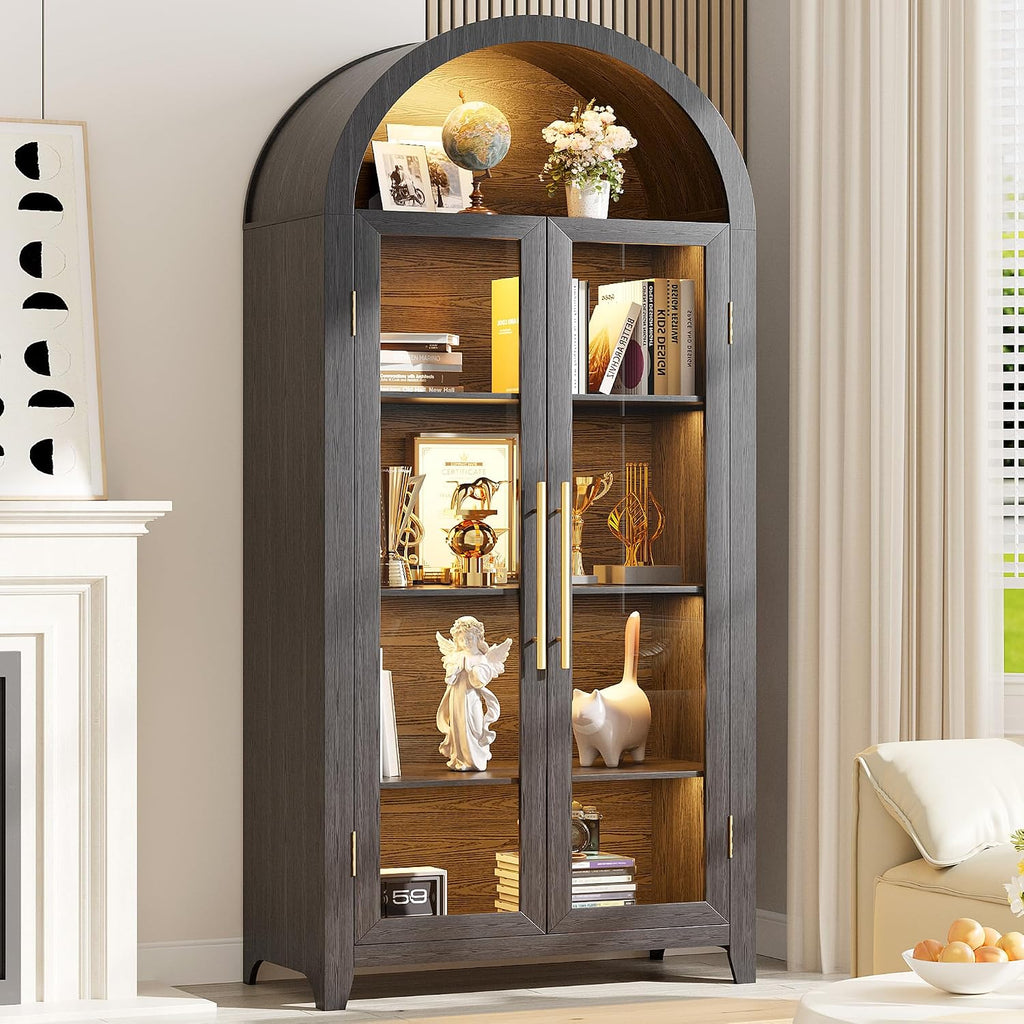 LVSOMT Arched Curio Cabinet