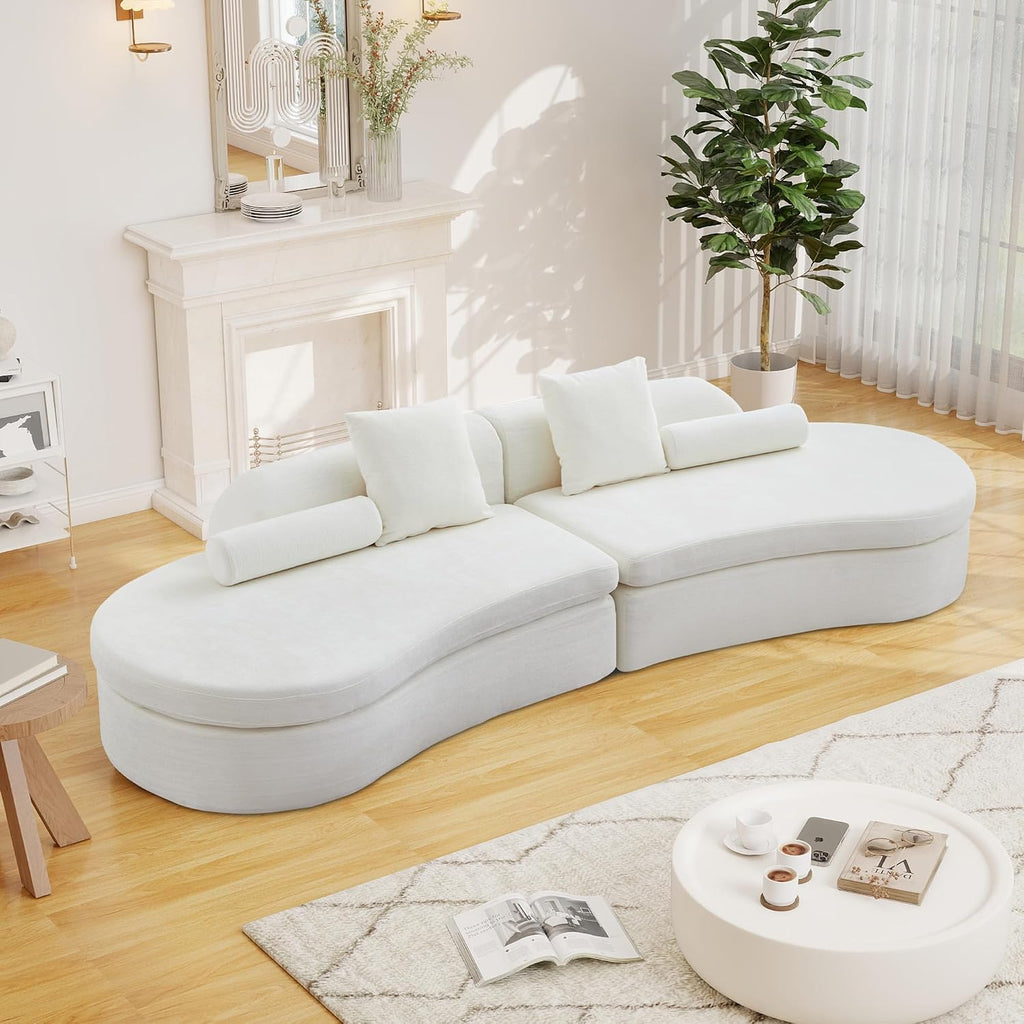 Curved Modular Chenille Sectional Sofa