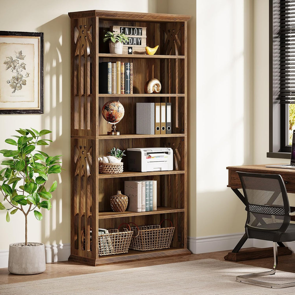 Tribesigns 6-Tier Tall Wood Bookshelf