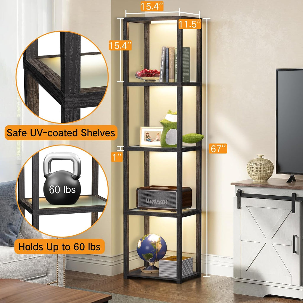 Glass Display Shelf Lamp