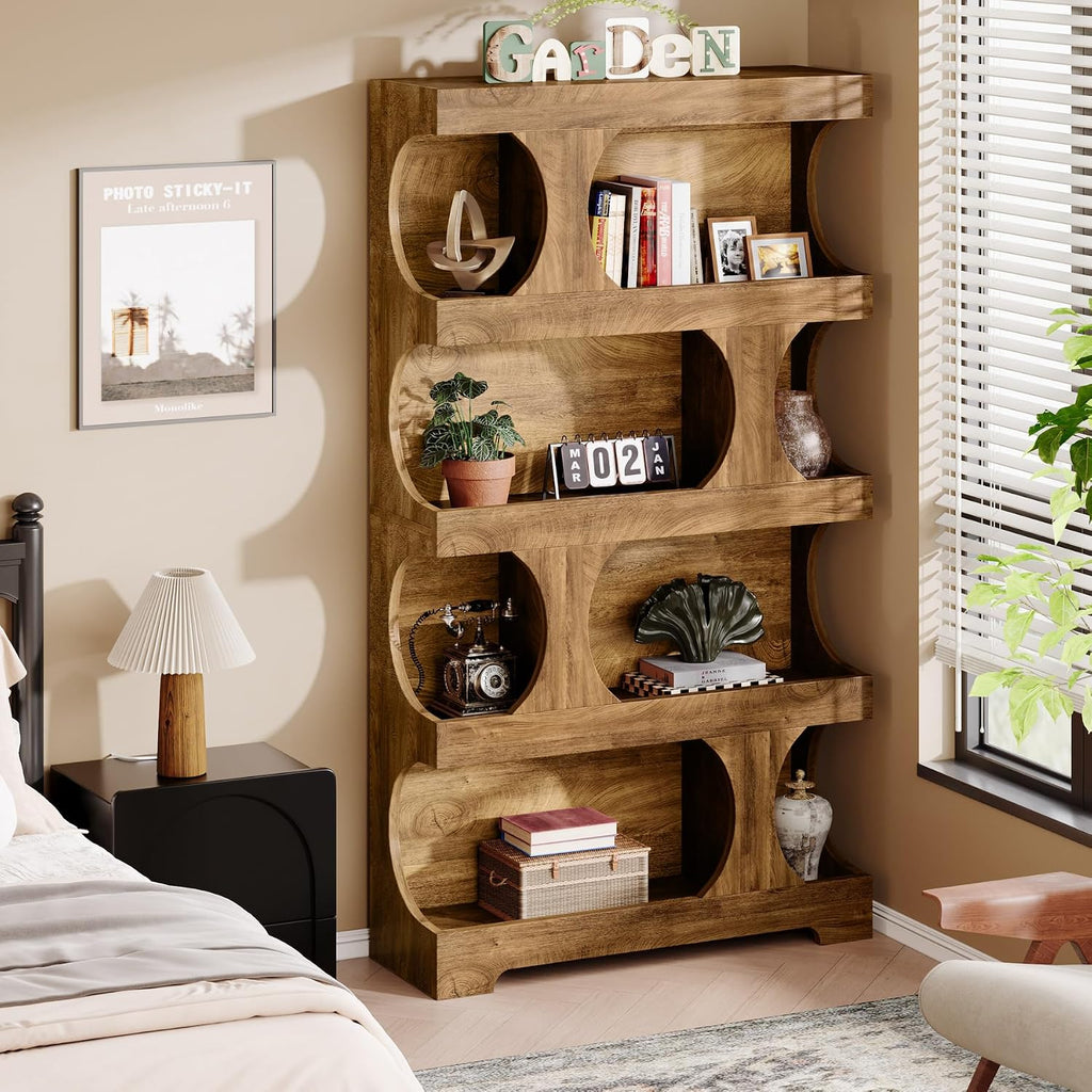 Tribesigns S-Shaped 4-Tier Bookshelf