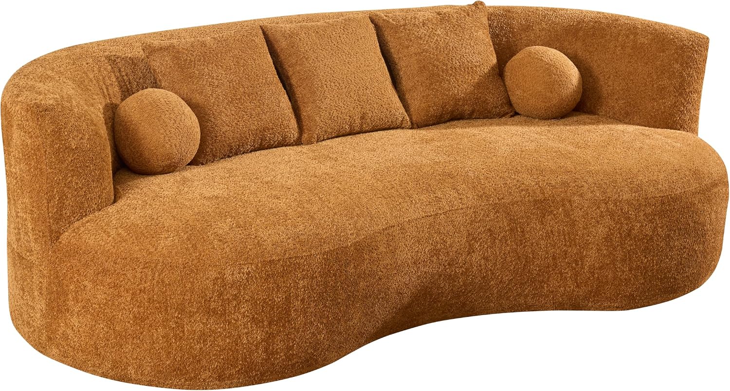 Knight Home Boucle 3-Seater Curved Sofa