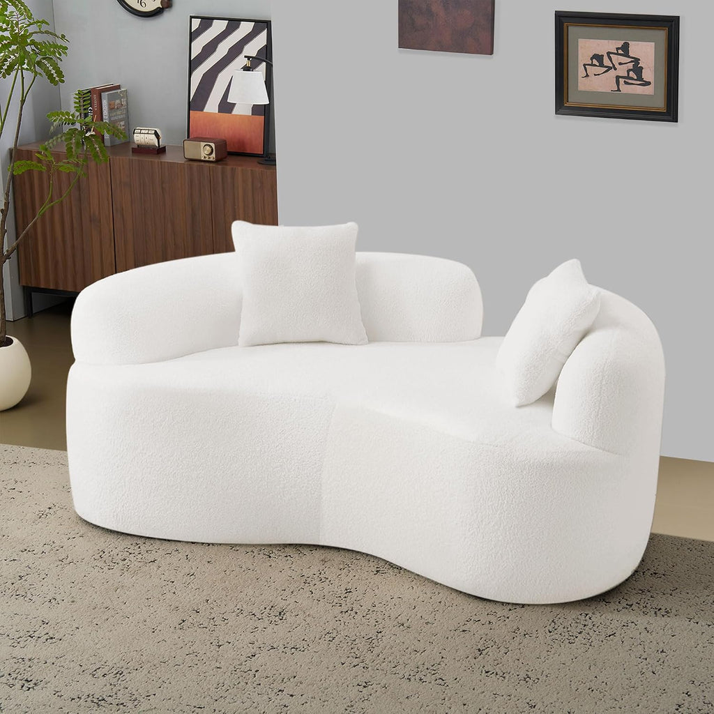 Teddy Velvet Curved Loveseat Sofa