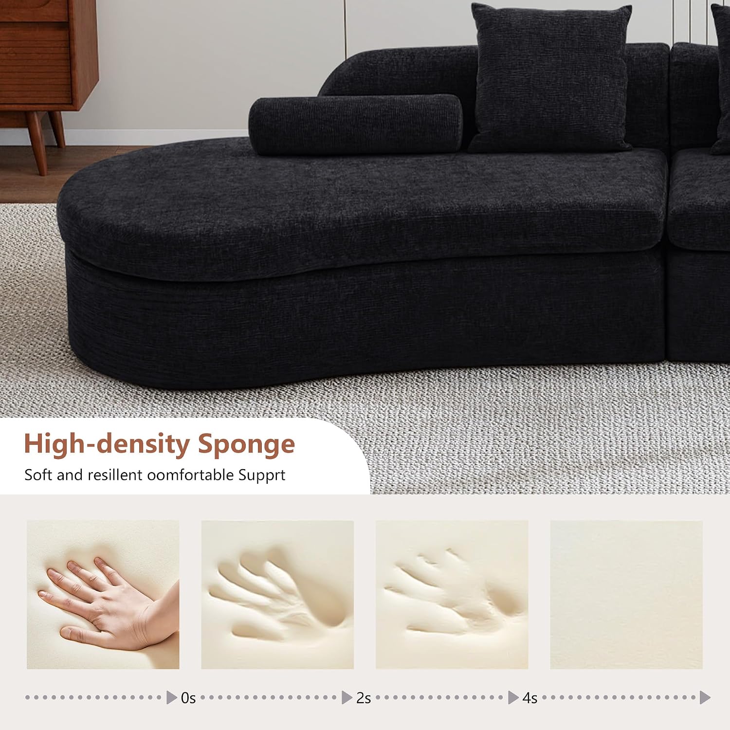 Curved Modular Chenille Sectional Sofa