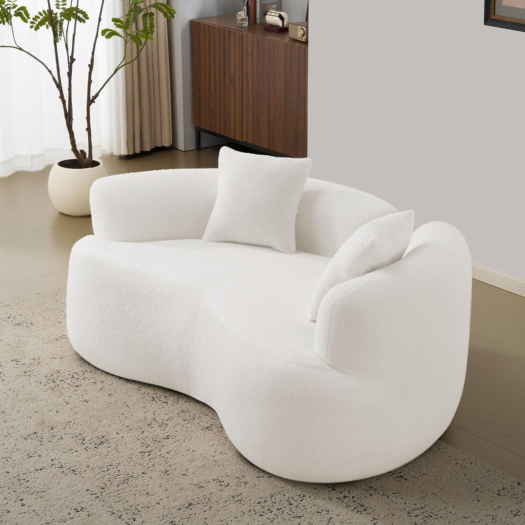 Teddy Velvet Curved Loveseat Sofa