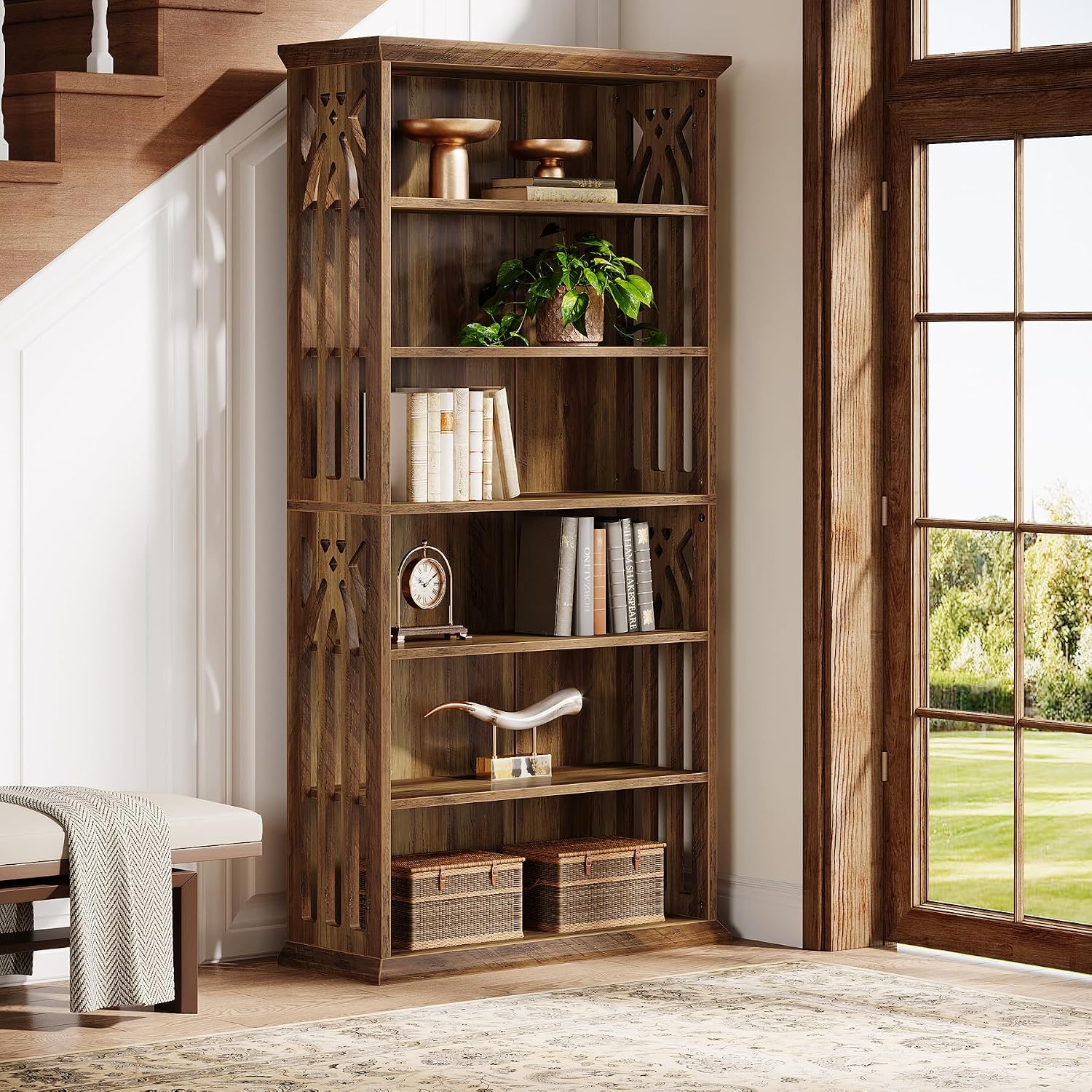 Tribesigns 6-Tier Tall Wood Bookshelf
