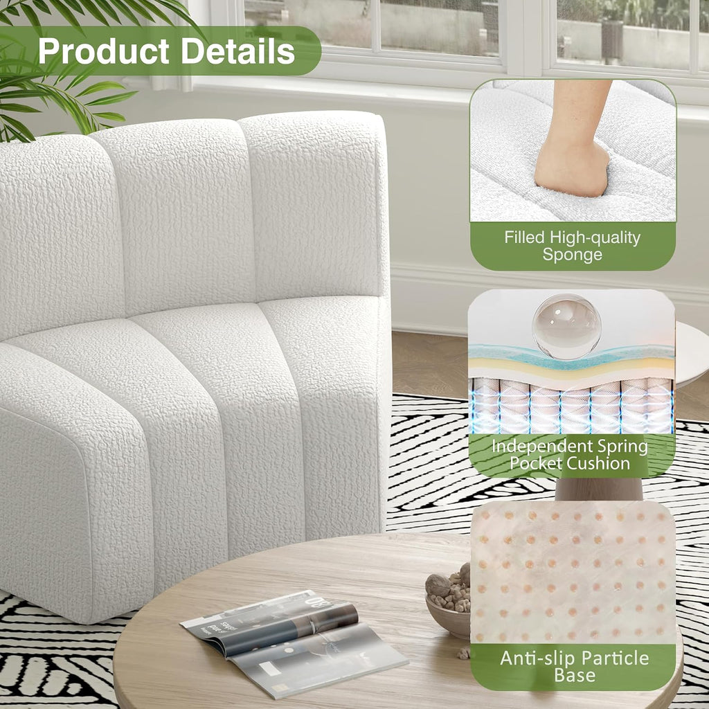 Velvet Curved 4 Seater Modular Sofa