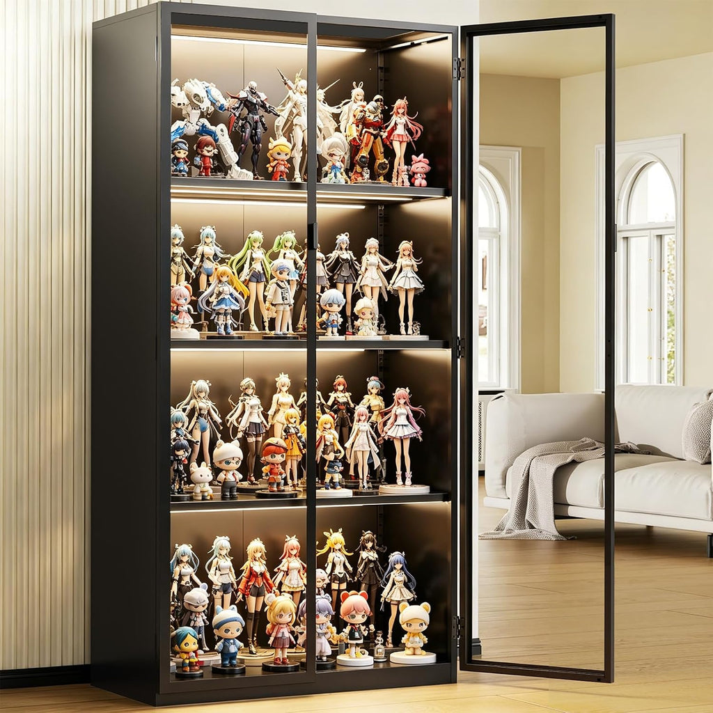 4-Tier Glass Display Cabinet