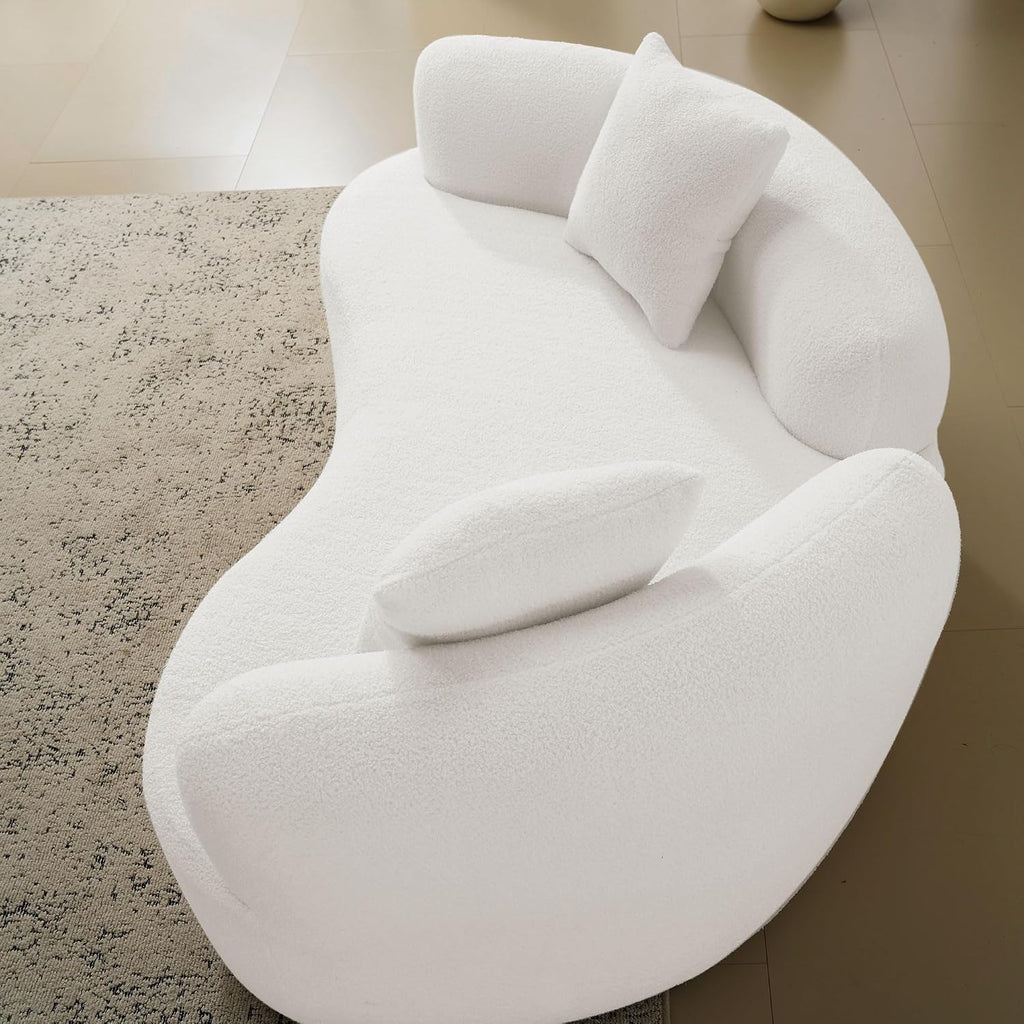 Teddy Velvet Curved Loveseat Sofa