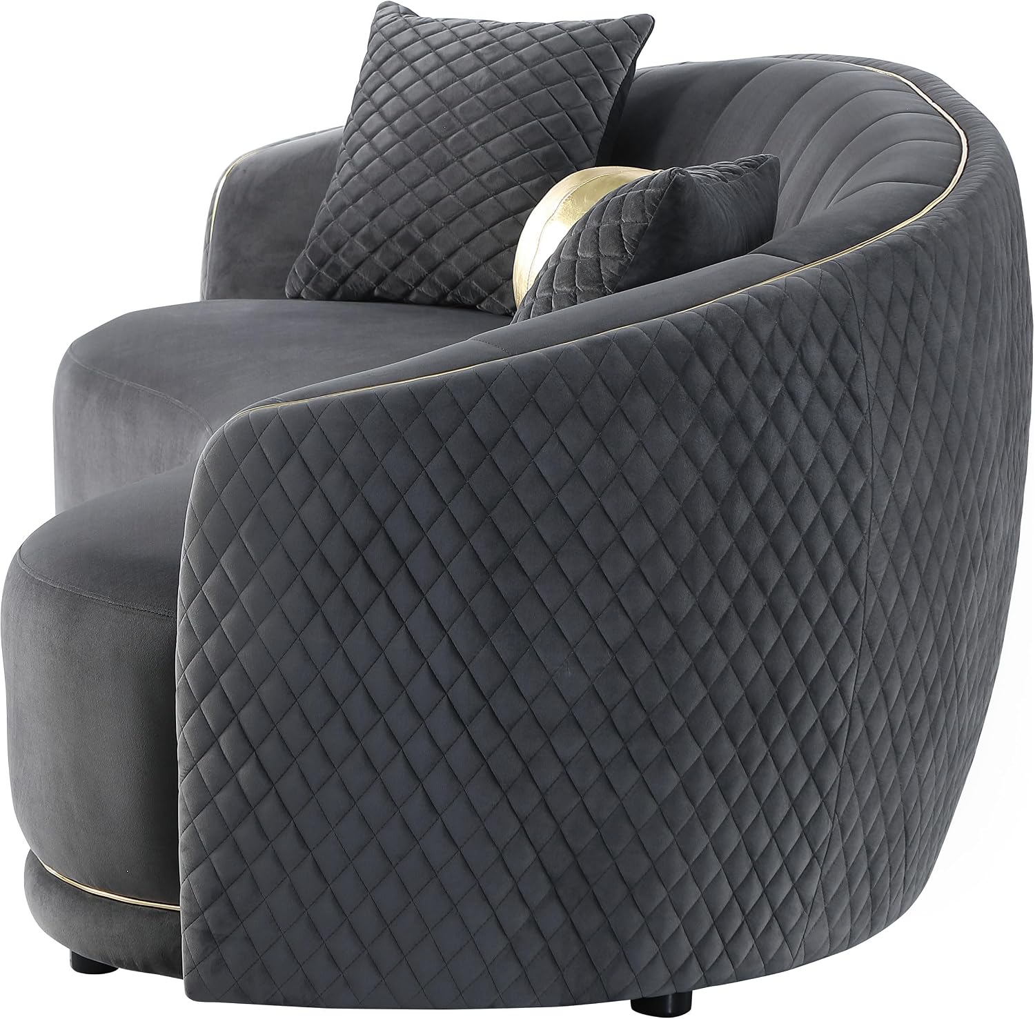 Coaster Brookside Velvet Curved Sofa Gold Trim