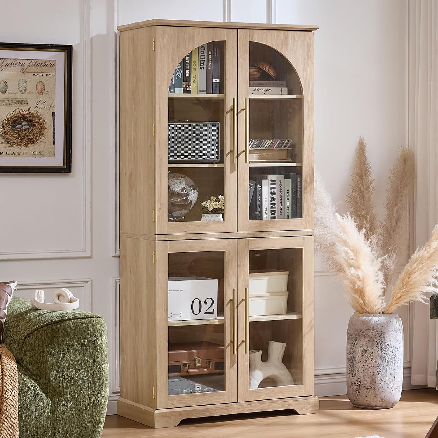 Joaxswe Curved Glass Bookshelf