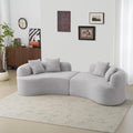 4 Seater Teddy Velvet Curved Sofa