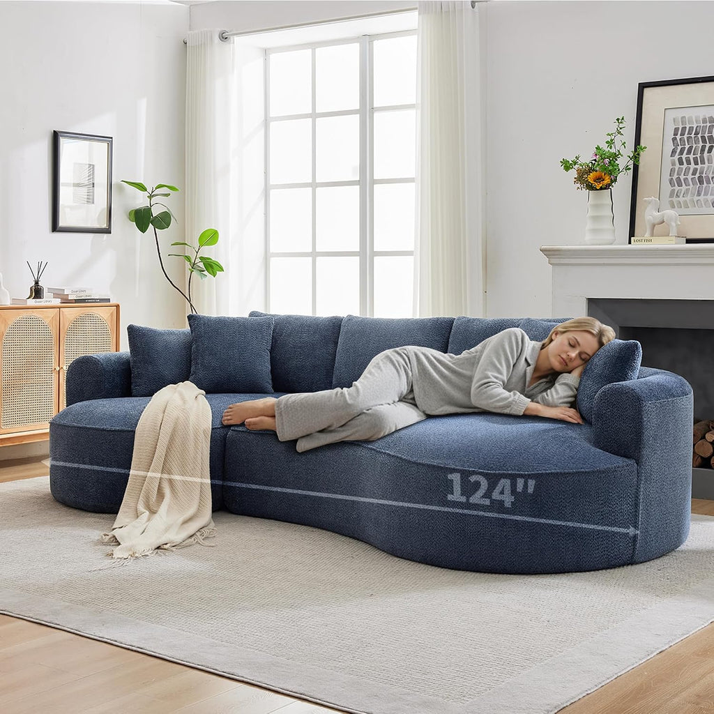 L-Shape Curved Boneless Sofa