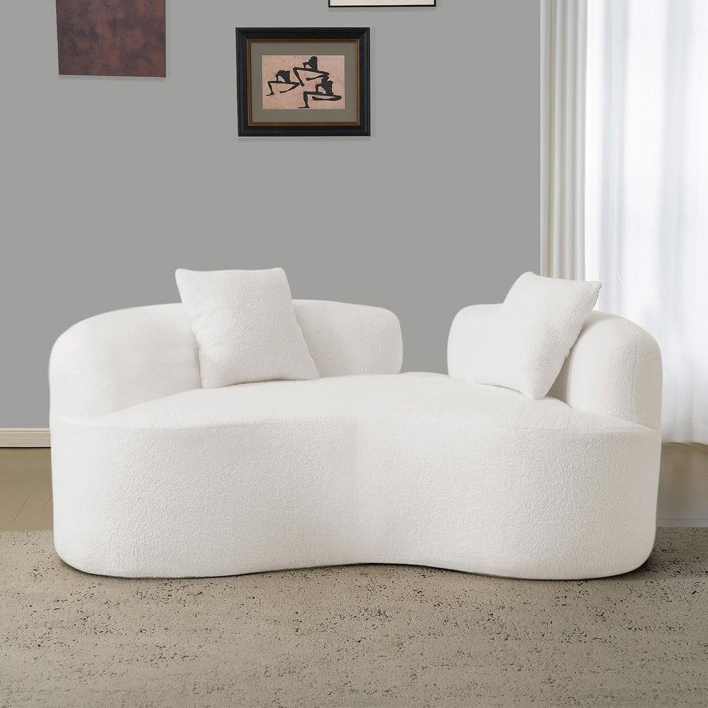 Teddy Velvet Curved Loveseat Sofa