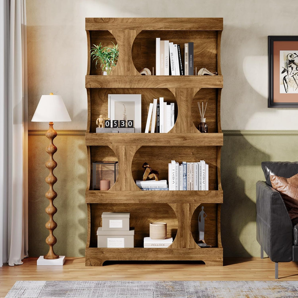 Tribesigns S-Shaped 4-Tier Bookshelf