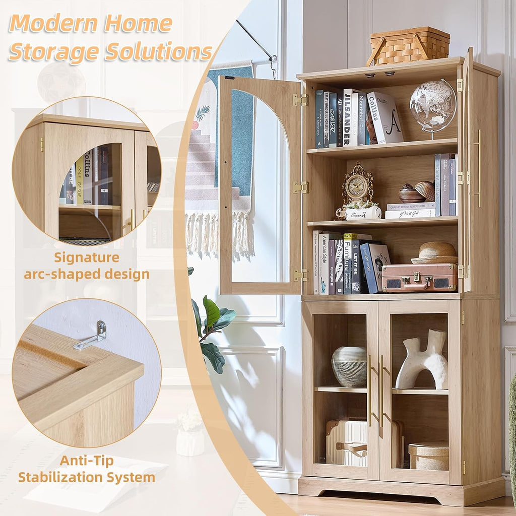 Joaxswe Curved Glass Bookshelf