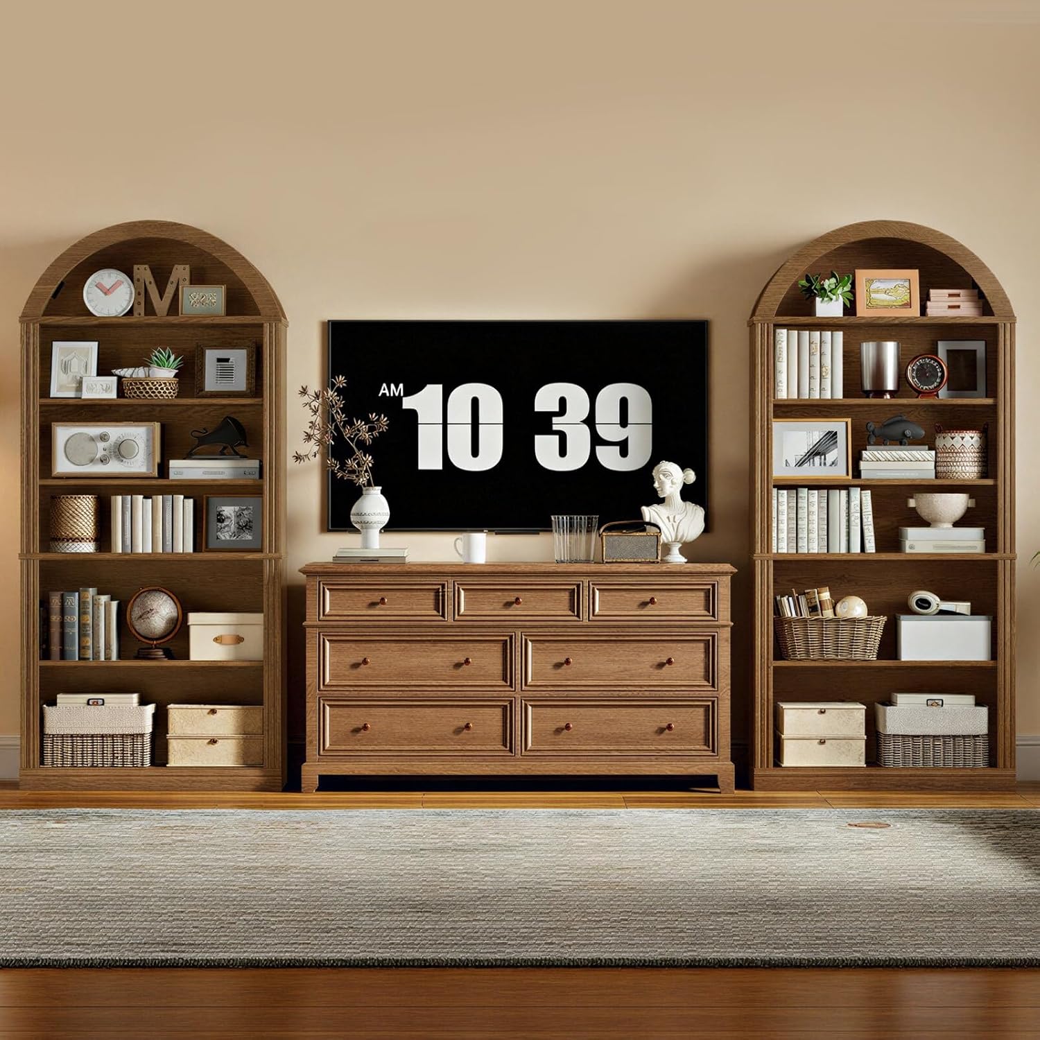 Arched Wooden Bookshelf
