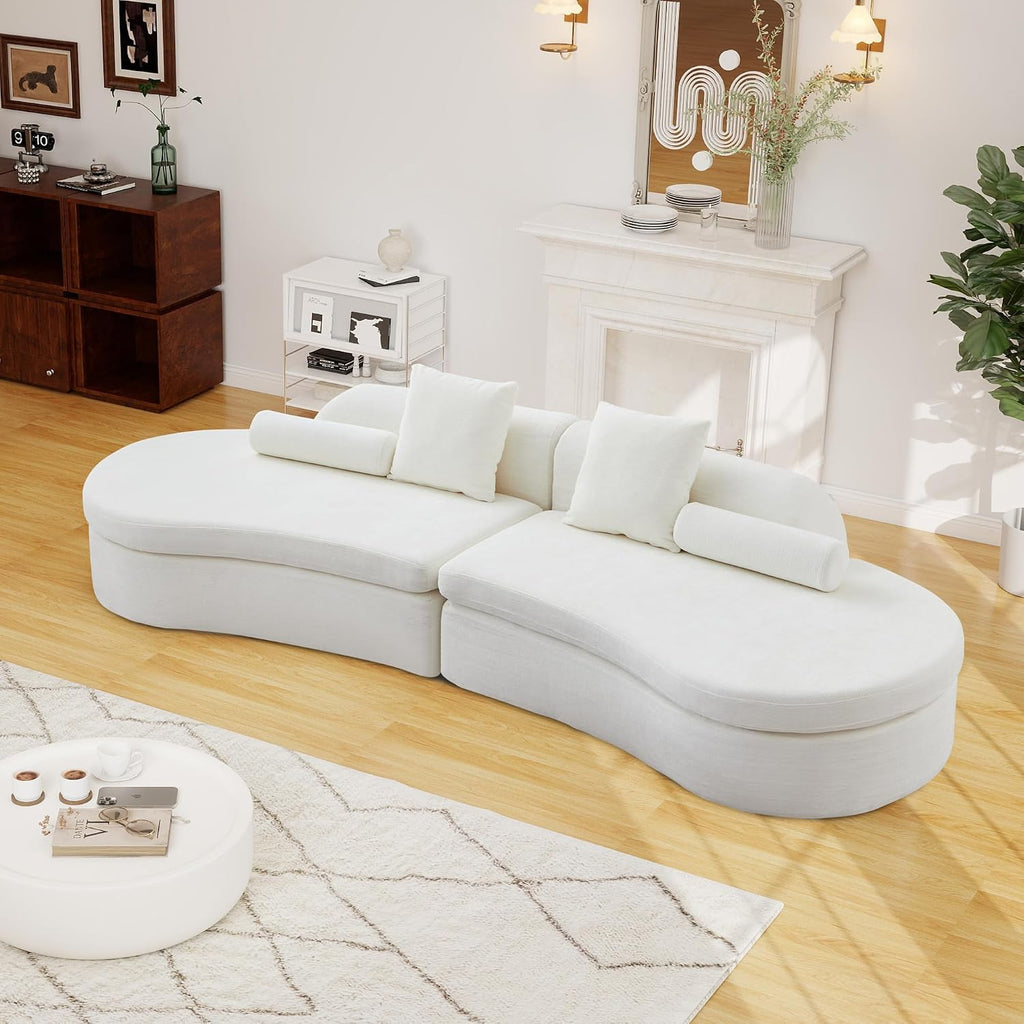 Curved Modular Chenille Sectional Sofa