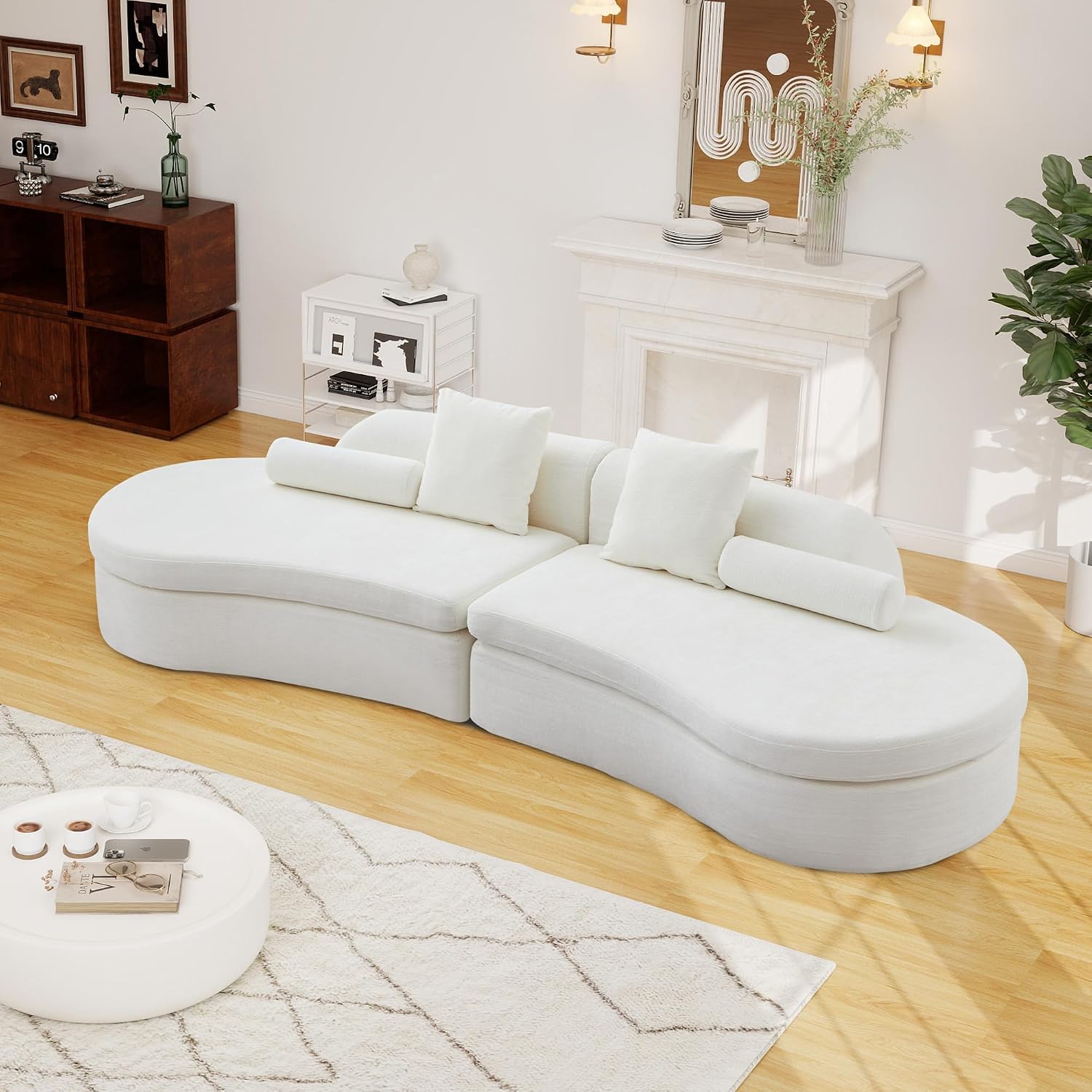Curved Modular Chenille Sectional Sofa