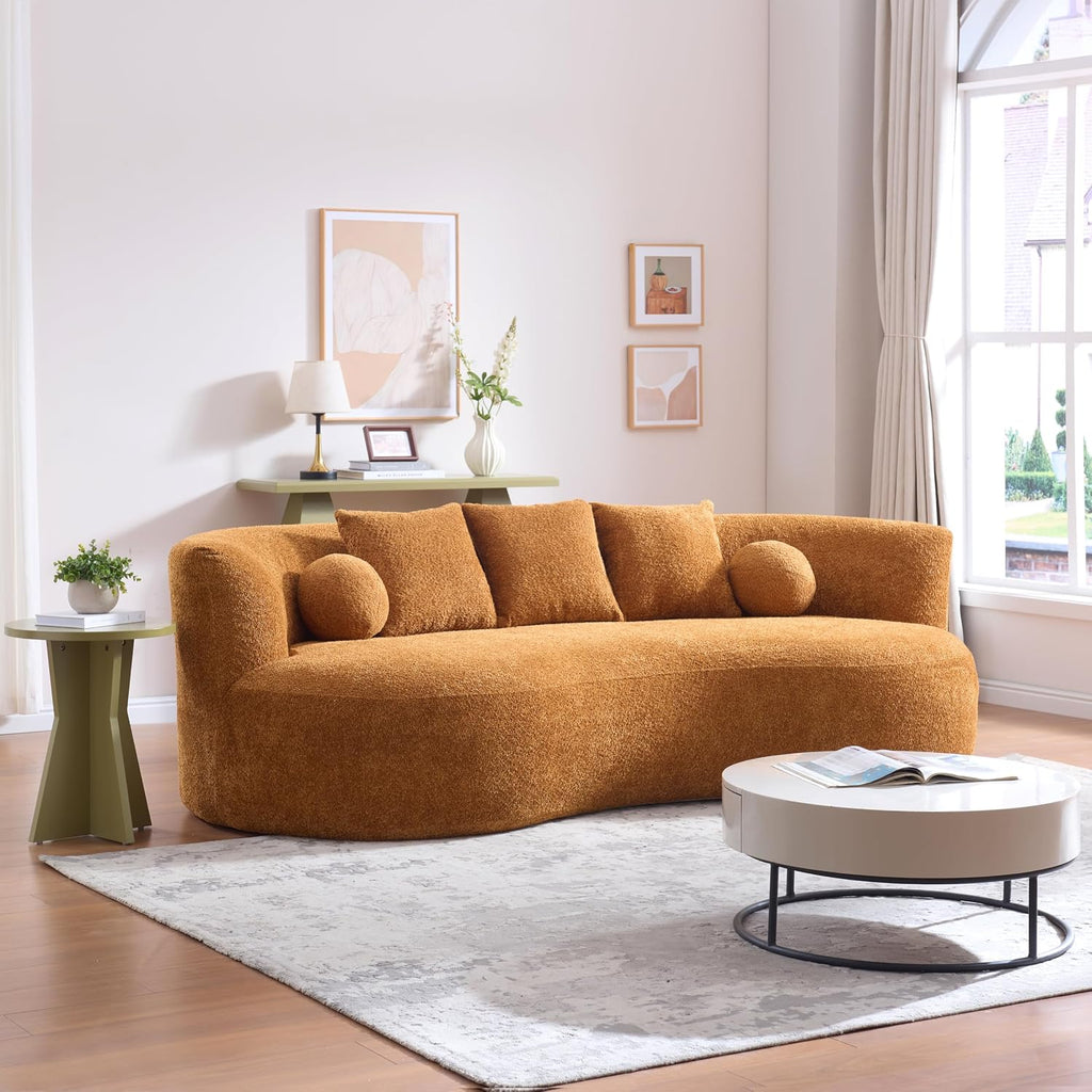 Knight Home Boucle 3-Seater Curved Sofa